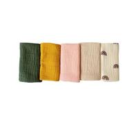 Emballage 5pcs Faculaire Polyvalent Serviette Carrée Serviette Bain Douce Serviette Bain Douce 4 Couches En Tissu Burp Coffret Pour Les Nourrissons Serviette Pour Le Visage
