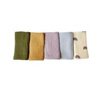 Emballage 5pcs Faculaire Polyvalent Serviette Carrée Serviette Bain Douce Serviette Bain Douce 4 Couches En Tissu Burp Coffret Pour Les Nourrissons Serviette Pour Le Visage
