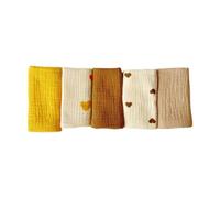 Emballage 5pcs Faculaire Polyvalent Serviette Carrée Serviette Bain Douce Serviette Bain Douce 4 Couches En Tissu Burp Coffret Pour Les Nourrissons Serviette Pour Le Visage