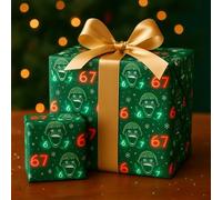 Emballage Cadeau de Noël 67 Meme, Emballage Cadeau de Noël Amusant pour Enfants, Pourriture Cérébrale Des Enfants, Idée Cadeau Amusante, Rouleau D'emballage Des Fêtes(#F)