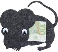 Emballage Cadeau En Feutre - Idée Cadeau Amusante Pour Un Anniversaire, Un Anniversaire De Mariage Et De L'argent Pour Noël (Souris Gris Foncé)