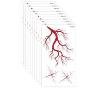 Emballage De 10 Vaisseaux Sanguins Réalistes Des Tatoueurs Temporaires Étanches Autocollants Pour Halloween Cosplay Et Effrayant Costumes Effects Sensitif Skin Sket Tattooes Stickers