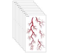Emballage De 10 Vaisseaux Sanguins Réalistes Des Tatoueurs Temporaires Étanches Autocollants Pour Halloween Cosplay Et Effrayant Costumes Effects Sensitif Skin Sket Tattooes Stickers