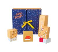 Emballage de compte à rebours - Boîtes vides pour compte à rebours de Noël | Boîtes de calendrier d'avance de 24 jours | Conteneurs pliables remplis pour bonbons, chocolat, petits jouets et sœurs