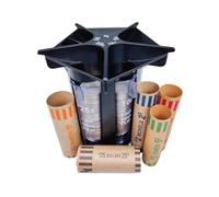 Emballage de pièces : tube trieur de pièces 5 en 1, compteuse de vitesses, support de tirelire, trieuse et emballeuse de pièces, séparateur de pièces avec tirelire, trieuse