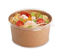 emballage garrigou Lot 50 Bols à salade à emporter bol carton kraft 480 ml diamètre 14 cm hauteur 4.5 cm x 50 pièces + 50 couvercles vente à emporter poke bowl saladier