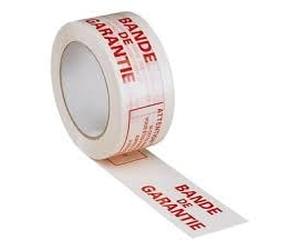 emballage garrigou - Ruban Scotch Adhésif manuel Bande de Garantie - 48mm x 100m - Blanc et Rouge - 28 microns- Lot de 6 Rouleaux - Spécial emballage pour cartons et boites - Silencieux