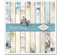Emballage Scrapbooking 12 X 12 Pouces,Papier Scrapbooking,Découpage,Papier Décor,Papier Carton-310 X 320 Mm (Summertime In Blue)