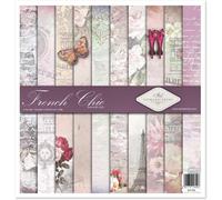 Emballage Scrapbooking 12 x 12 pouces,Papier Scrapbooking,Découpage,Papier Décor,Papier Carton-310 x 320 mm (French Chic)