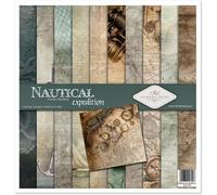 Emballage Scrapbooking 12 X 12 Pouces,Papier Scrapbooking,Découpage,Papier Décor,Papier Carton-310 X 320 Mm (Sea Expedition)