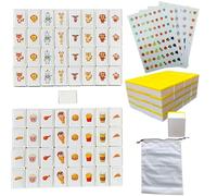 Emballage simple,65 Blocs de 30mm Jeu de Seaside Style Escape Game de Style Mahjong,Jeu de Tuiles pour Enfant,de Mahjong 2 Joueurs,en Plastique,Domino d'évasion,avec DIY Autocollants en PVC (Jaune)