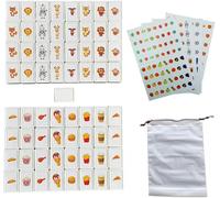 Emballage Simple,65 Blocs De 30mm Jeu De Seaside Style Escape Game De Style Mahjong,Jeu De Tuiles Pour Enfant,De Mahjong 2 Joueurs,En Abs Plastique,Domino D'évasion,Avec Diy Autocollants En Pvc