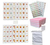 Emballage simple,65 Blocs de 30mm Jeu de Seaside Style Escape Game de Style Mahjong,Jeu de Tuiles pour Enfant,de Mahjong 2 Joueurs,en ABS Plastique,Domino d'évasion,avec DIY Autocollants en PVC (Rose)