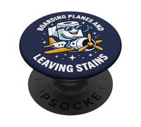 Embarrassement d'avions Laissant des Taches drôle et embarrassant aéroport PopSockets PopGrip Adhésif