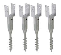 Embase À Vis Support De Poteau 4x 8x8 Cm 67,5 Cm Longue Galvanisée À Chaud