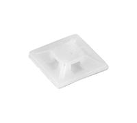 DEBFLEX Collier électricien à embase, Collier plastique serrage, Attache de câble, Serre câble à embase, 25 Embases Adhésive Transparente Pour Collier Largeur 3.8mm, 702401