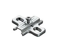 Embase cruciforme à visser type B2V3H 37x32mm réglable en hauteur 0mm finition argent - - B2V3H09/15