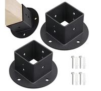 Embase de poteau 5,08x5,08 cm Support Carré Métal Robuste Sans Perçage 5,08 | Supports métalliques de poteaux Pour Balcons Clôtures Cours Terrasses Pergolas Gazébos Porches Pieds de