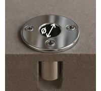 Embase Encastrable (Platine) Ronde Pour Tube Ø 25mm Angle de 90° inox A4