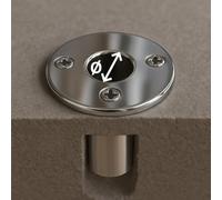 Embase Encastrable (Platine) Ronde Pour Tube Ø 30mm Angle de 90° inox A4