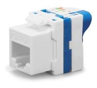 Waytex Embase Keystone RJ45 Courte Cat6a UTP sans outil - Connecteur réseau 10 Gbps 500 MHz - Repérage T568A/B - AWG22 à 26 avec levier de verrouillage