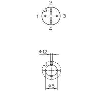 Embase M12 Lutronic 1221 04 T9CP 1228 embase femelle Nombre de pôles: 4 1 pc(s)