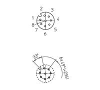 Embase M12 Lutronic 1221 08 T9CP 1230 embase femelle Nombre de pôles: 8 1 pc(s)