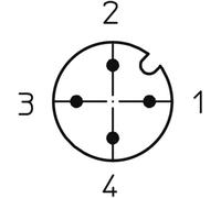 Embase M12 Lutronic 1230 04 T16CW 0,5m 1237 embase mâle 0.50 m Nombre de pôles: 4 1 pc(s)