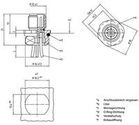 Embase M12 Lutronic 1230 08 T16CW 0,5m 1239 embase mâle 0.50 m Nombre de pôles: 8 1 pc(s)