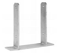 Embase pied de poteau en TT zinguée à visser - 160 x 200 x 50 x 5,0 mm