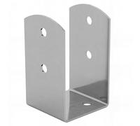 Embase pied de poteau en U zinguée à visser - Pour poteau rectangulaire - 71 x 78 x 120 x 2,5 mm