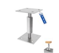 Embase Pied de Poteau Réglable GeZu Impex 100 x 100 mm | 140-190 mm Galvanisé Ancrage Support de Poteau Réglable en Hauteur Platine