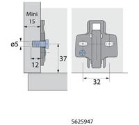 Plaque de montage cruciforme avec réglage en hauteur direct avec vis Euro prémontées - Epaisseur 0,0 mm - HETTICH - 9071665