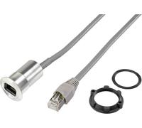Embase RJ45 femelle, Longueur de câble 1.50 m TRU COMPONENTS RJ45-03-BK embase femelle, mâle, droit noir 1 pc(s)