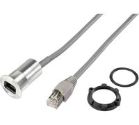 Embase RJ45 femelle, Longueur de câble 1.50 m TRU COMPONENTS RJ45-03 embase femelle, mâle, droit argent 1 pc(s)