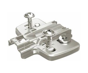 Embases pour ferrure d'angle et montant central - avec vis prémontées 5mm HETTICH