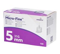 Embecta™ Micro-Fine™ Aiguilles à stylo 5 mm 31G Ref 321098 Accessoire(S) 100 pc(s)