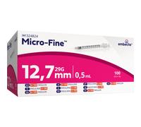 Embecta Micro-Fine+ Seringue Insuline 0,5ml 29Gx12,7mm Pièces 100 (320812)