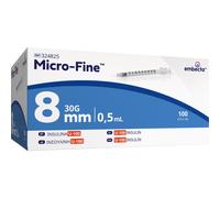 Embecta Micro-Fine+ Seringue Insuline 0,5ml 30Gx8mm Pièces 100 (324870)