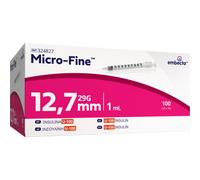 Embecta Micro-Fine+ Seringue Insuline 1ml 29Gx12,7mm Pièces 100 (324827)