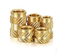 Embedment Nuts,Brass Knurled Nuts 50PCS M4 M5 M6 Brass Hot Melt Inset Nuts Thread Copper Knurled Threaded Inserts(M4x7x6)