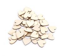Embellissement en forme de cœur d'amour en bois pour plaques de mariage, artisanat d'art (25mm)