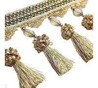 Embellissement raffiné à pompons, 3 mètres de franges rideau à pompons, perles, ruban couture, tissu d'ameublement(Gold)