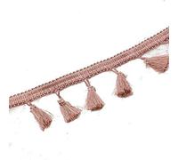 Embellissement raffiné à pompons, 5 mètres de pompons en coton, bordure dentelle, franges suspendues, ruban brodé, couture, garniture, rideau, vêtements décorés(Roze)