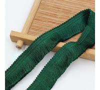 Embellissement raffiné à pompons, Ruban à franges en polyester de 50 mètres, bordure dentelle, ruban tissu brodé(Blue Green)