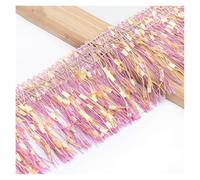 Embellissement raffiné à pompons, Ruban de couture décoratif 11 m large et 9 cm, fil à pompon, bord processus, ruban(Light Purple)