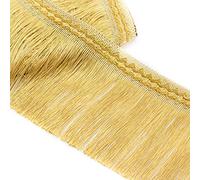 Embellissement raffiné à pompons, Ruban de dentelle 11,5 mètres large, 17 cm, bordure à franges, garniture pompons, ruban couture, fil, bord coudre, décoratif artisanal(Light Gold)