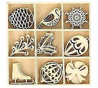 Embellissements en bois 'Artemio - Noël Classique' Mini Silhouettes Qté 27