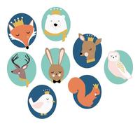 Embellissements En Bois Peint M?Daillon Animaux 8 Pi?C. - Megacrea Diy