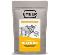 Ember Biltong de Bœuf Original 250 g - Viande Séchée Beef Jerky Riche en Protéines - En-cas Faible en Gras, Sans Sucres Ajoutés, Keto, Sans Colorants ni Arômes Artificiels - 1 Sac Refermable de 250 g